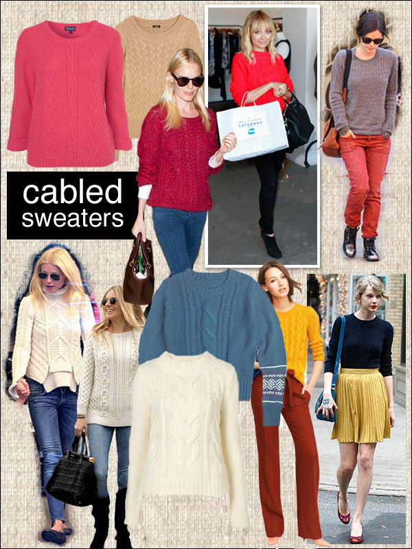 cable sweater, kate bosworth, rachel bilson, sienna miller, gwyneth paltrow