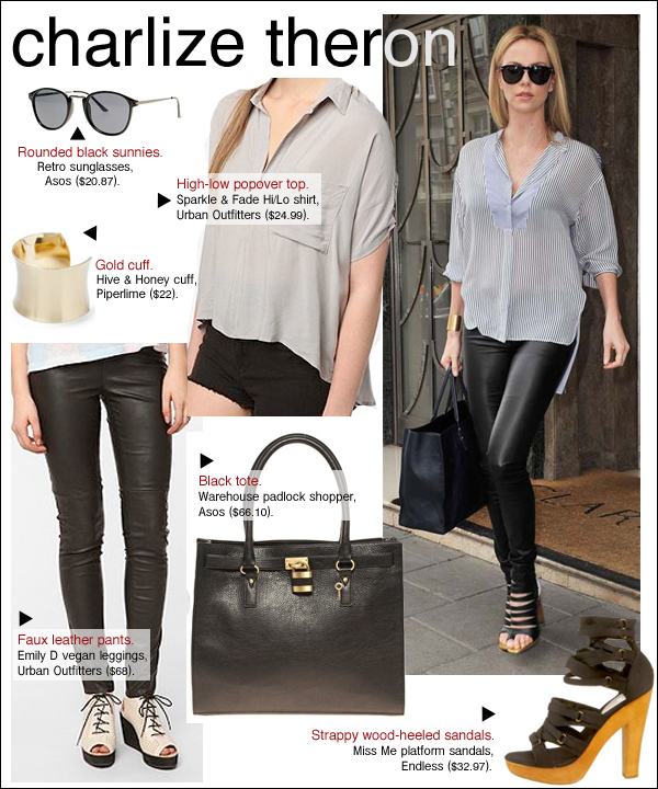 charlize theron leather pants, charlize theron style, charlize theron snow white